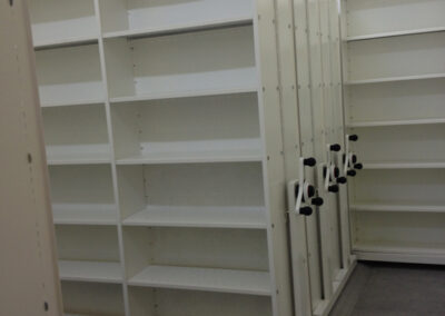 Library mobile shelving system