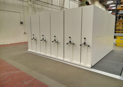Factory mobile shelving system