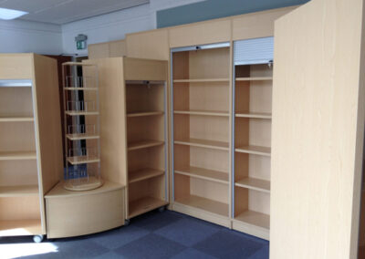 Lockable timber display shelving