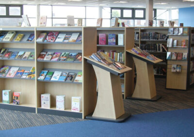 Library shelving installation